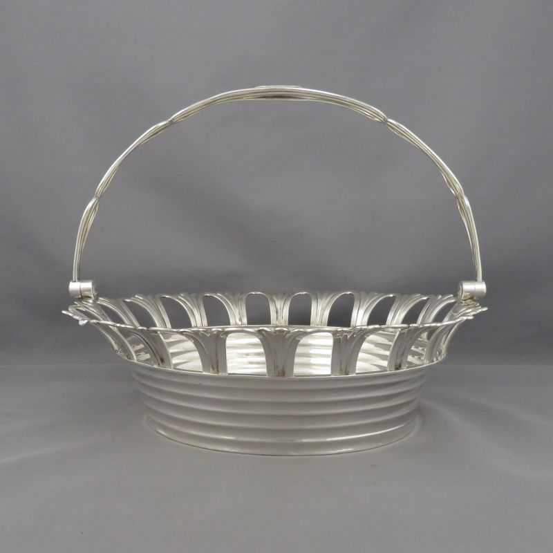George III Silver Cake Basket - JH Tee Antiques