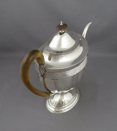 George III Sterling Silver Coffee Pot - JH Tee Antiques