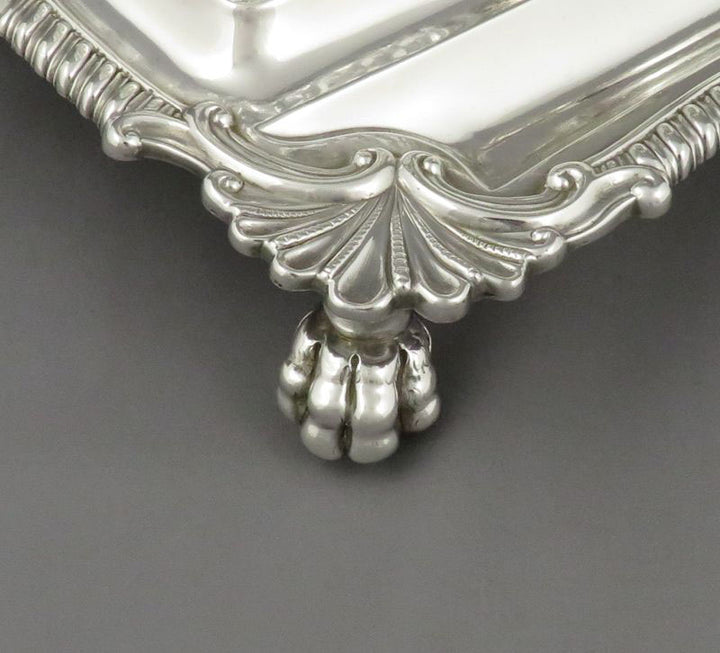 George III Sterling Silver Inkstand - JH Tee Antiques