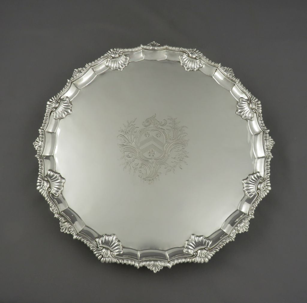 George III Sterling Silver Salver - JH Tee Antiques