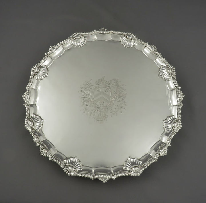 George III Sterling Silver Salver - JH Tee Antiques