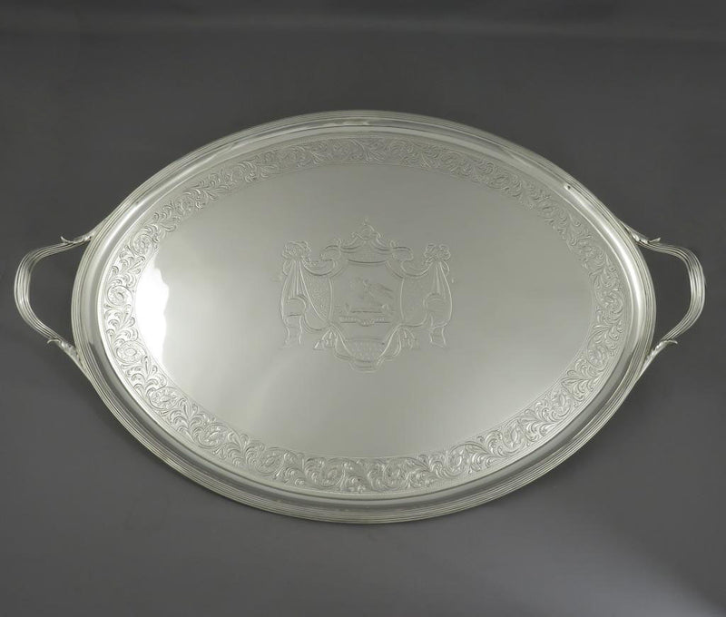 George III Sterling Silver Tea Tray - JH Tee Antiques