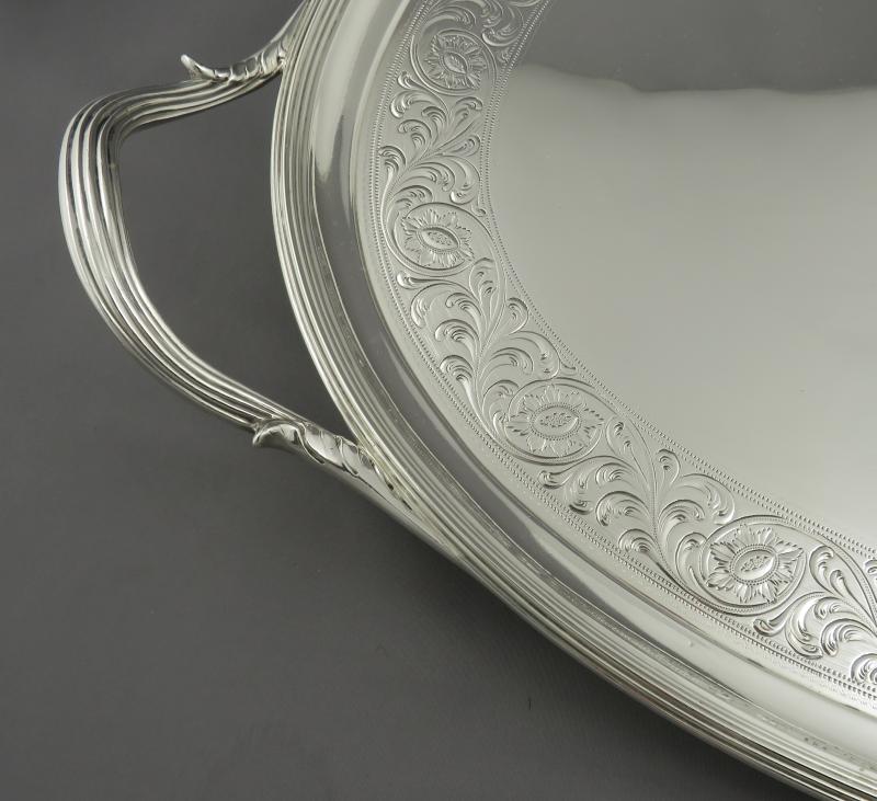 George III Sterling Silver Tea Tray - JH Tee Antiques