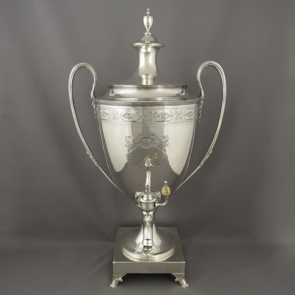 George III Sterling Silver Tea Urn - JH Tee Antiques