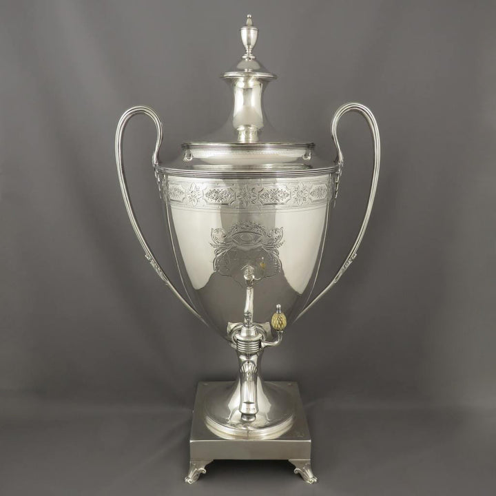 George III Sterling Silver Tea Urn - JH Tee Antiques
