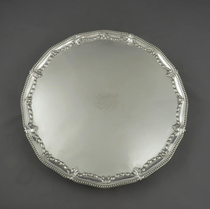 George III Sterling Silver Salver - JH Tee Antiques