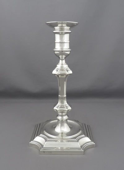 Pair of English Sterling Silver Candlesticks - JH Tee Antiques