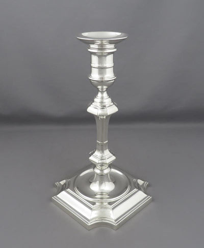 Pair of English Sterling Silver Candlesticks - JH Tee Antiques