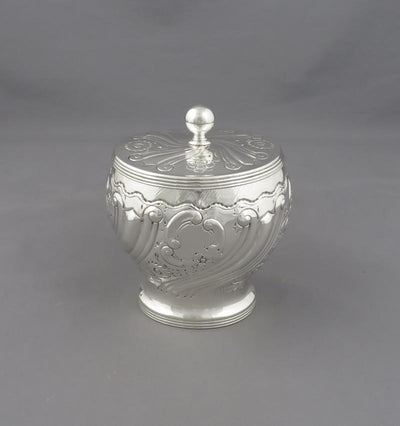 George II Style Silver Tea Caddy - JH Tee Antiques
