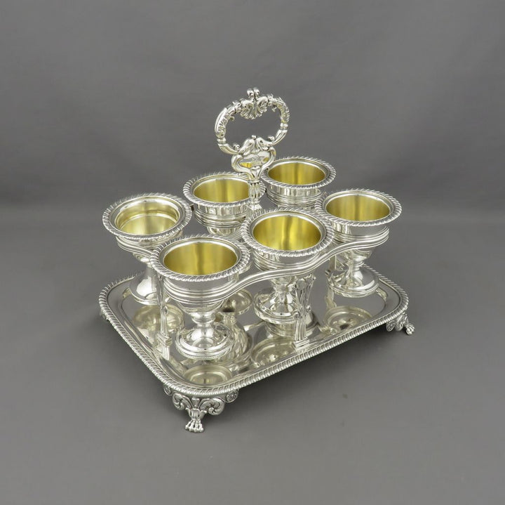 George IV Sterling Silver Egg Cruet - JH Tee Antiques