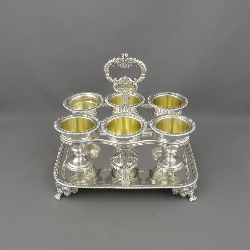 George IV Sterling Silver Egg Cruet - JH Tee Antiques