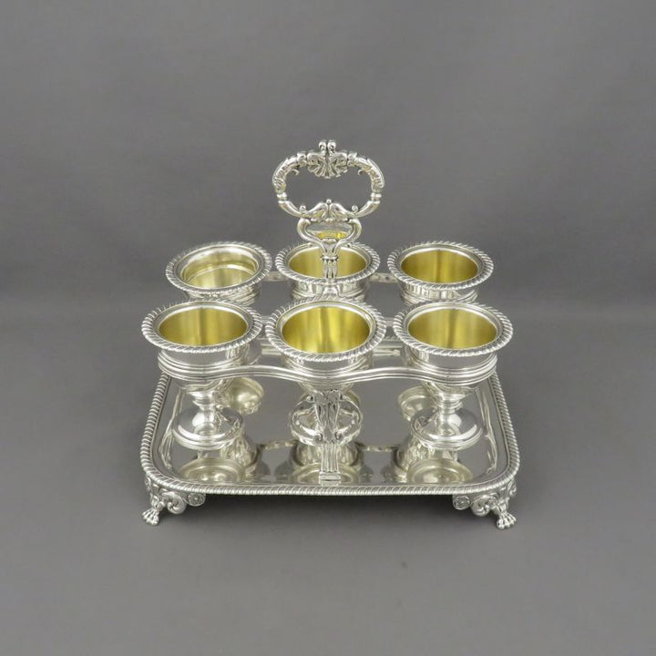 George IV Sterling Silver Egg Cruet - JH Tee Antiques