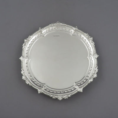 George V Sterling Silver Salver - JH Tee Antiques