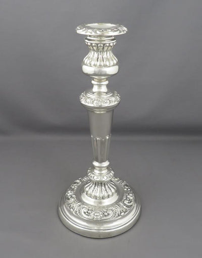 George III Sterling Silver Candlesticks - JH Tee Antiques