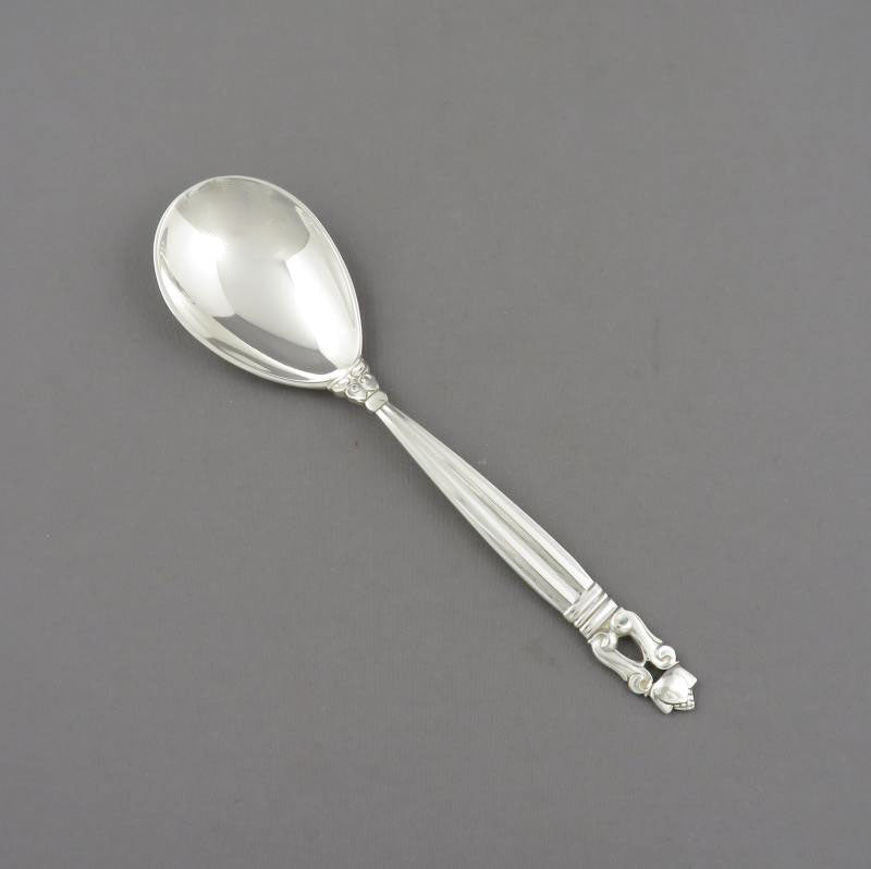 Georg Jensen Acorn Silver Jam Spoon - JH Tee Antiques