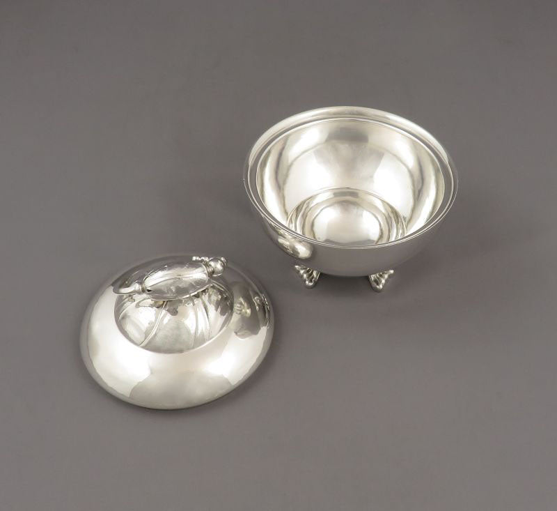 Georg Jensen Silver Blossom Sugar Bowl - JH Tee Antiques