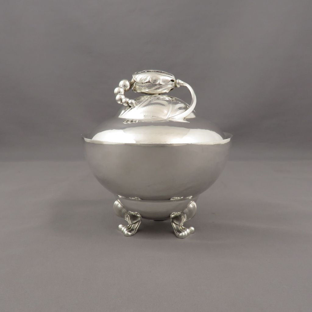 Georg Jensen Silver Blossom Sugar Bowl - JH Tee Antiques