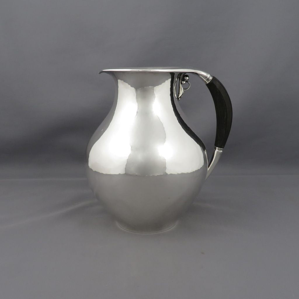 Georg Jensen Silver Water Jug - JH Tee Antiques