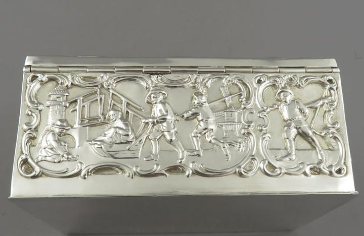 German Figural Silver Jewellery Box - JH Tee Antiques