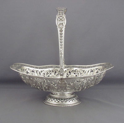 German Silver Cake Basket - JH Tee Antiques