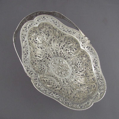 German Silver Cake Basket - JH Tee Antiques