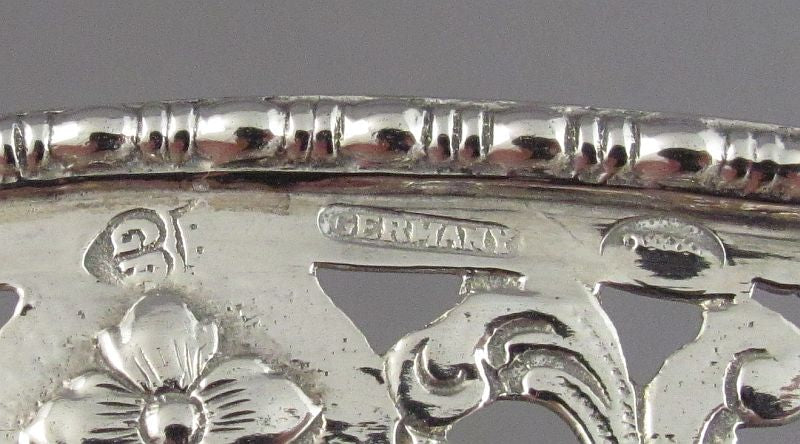 German Silver Cake Basket - JH Tee Antiques