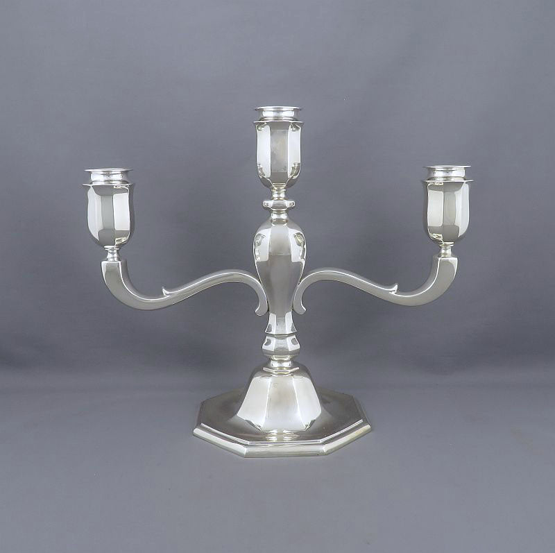 Pair of German Silver Candelabra - JH Tee Antiques