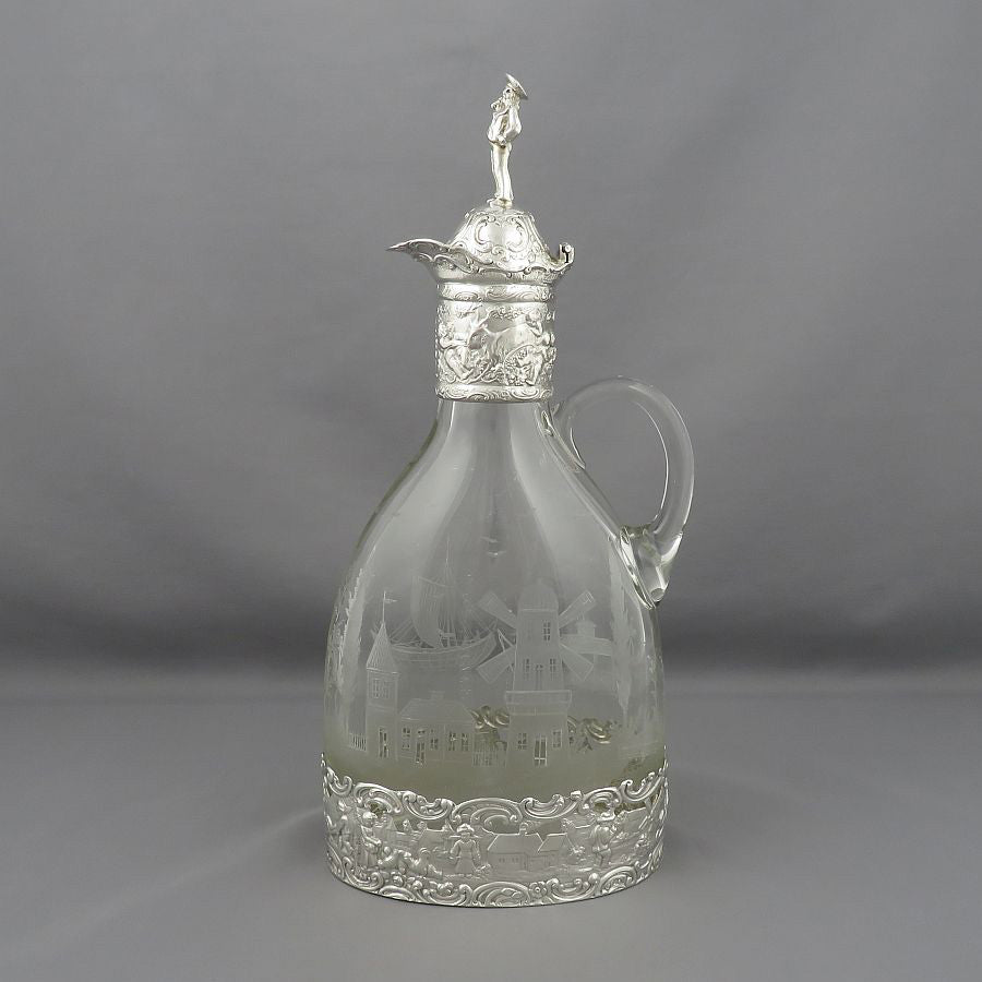 German Silver Figural Claret Jug - JH Tee Antiques