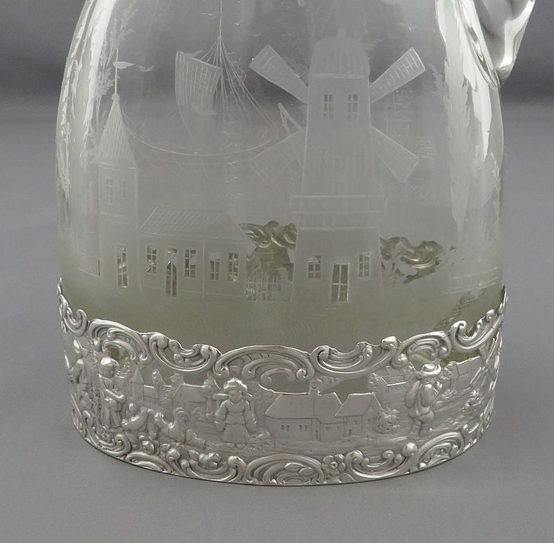 German Silver Figural Claret Jug - JH Tee Antiques