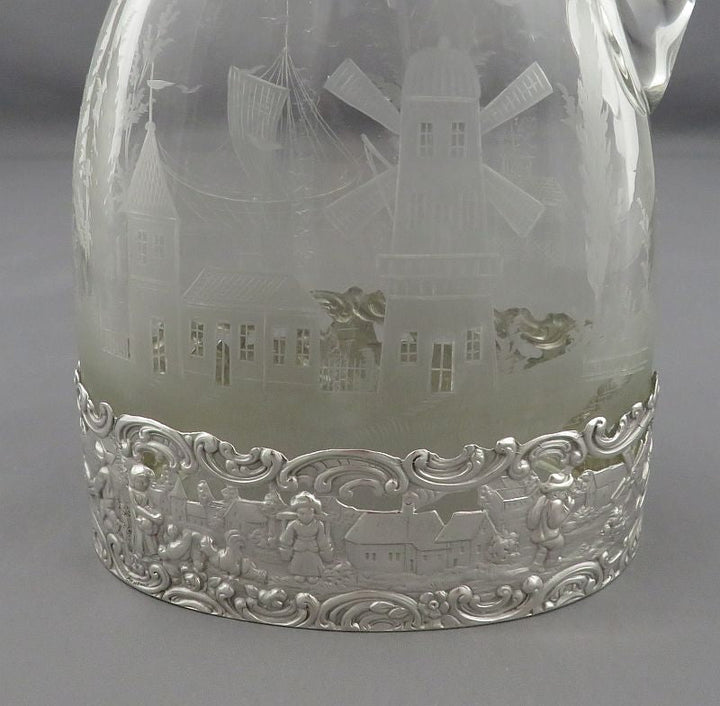 German Silver Figural Claret Jug - JH Tee Antiques