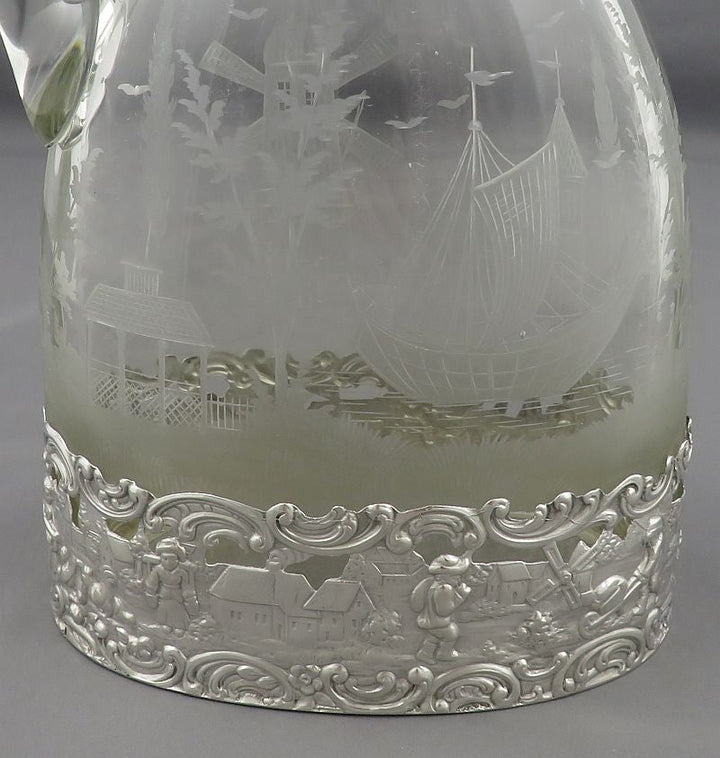 German Silver Figural Claret Jug - JH Tee Antiques