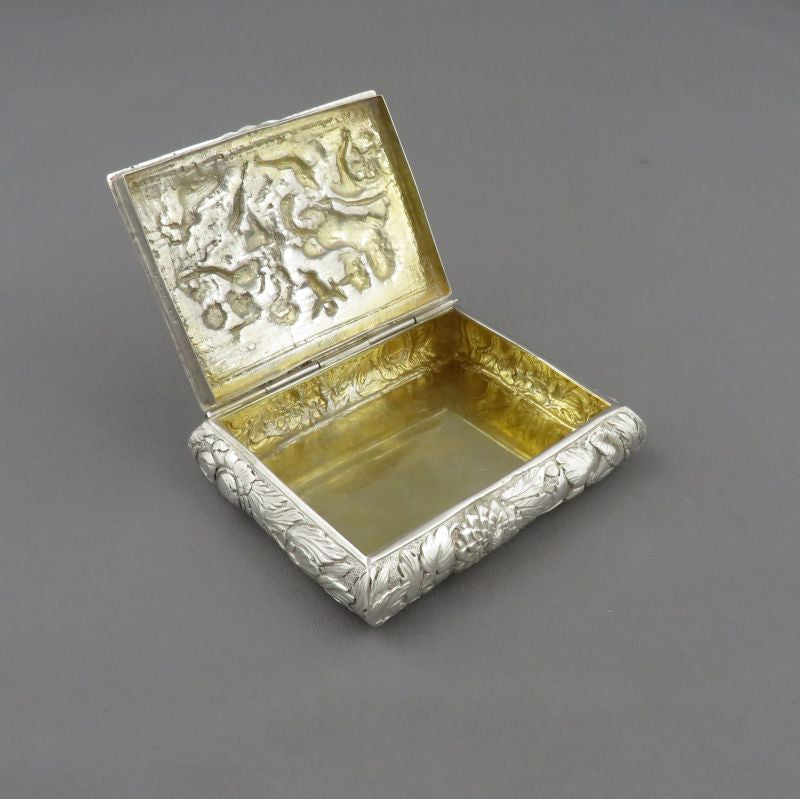 German Silver Snuff Box - JH Tee Antiques