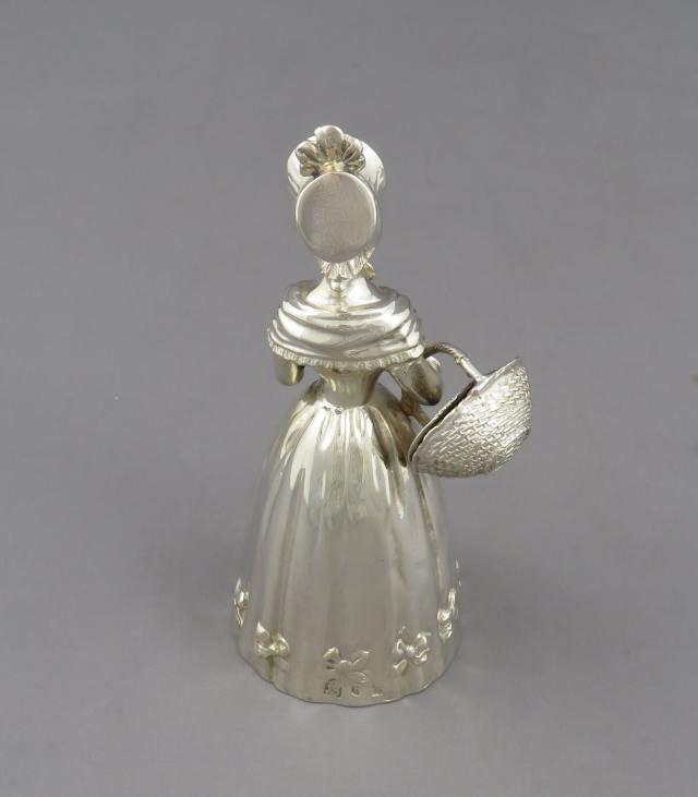 German Figural Silver Table Bell - JH Tee Antiques