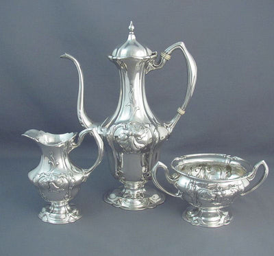 Gorham Sterling Silver Coffee Set - JH Tee Antiques