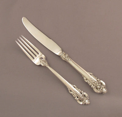 Wallace Grande Baroque Sterling Flatware Set for 12 - JH Tee Antiques