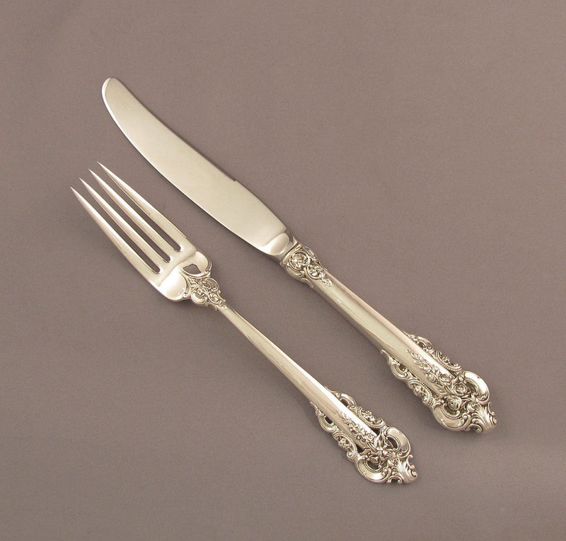 Wallace Grande Baroque Sterling Flatware Set for 12 - JH Tee Antiques