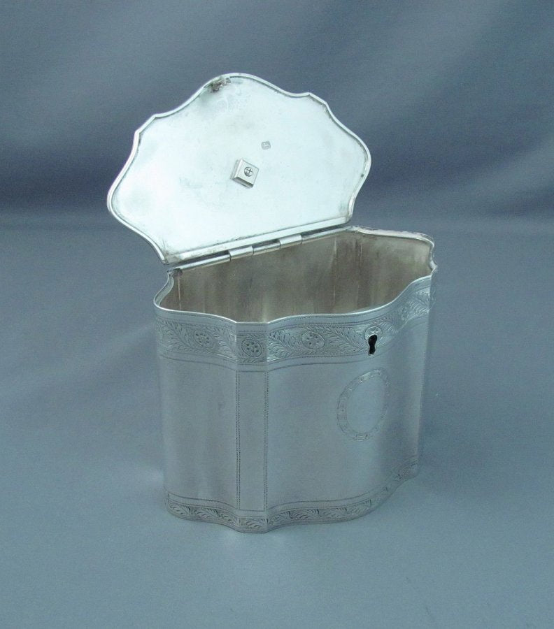 Hester Bateman Silver Tea Caddy - JH Tee Antiques