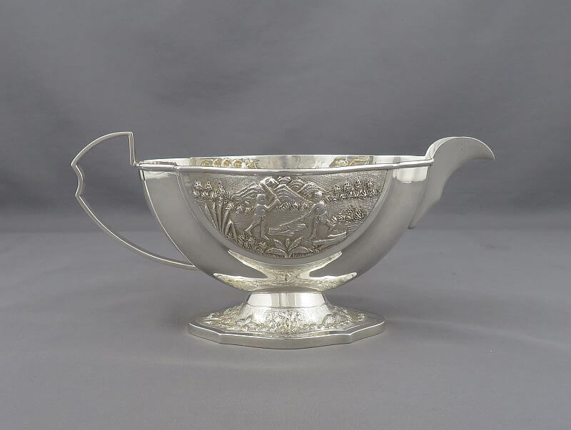 Indian Sterling Silver Tea Set - JH Tee Antiques