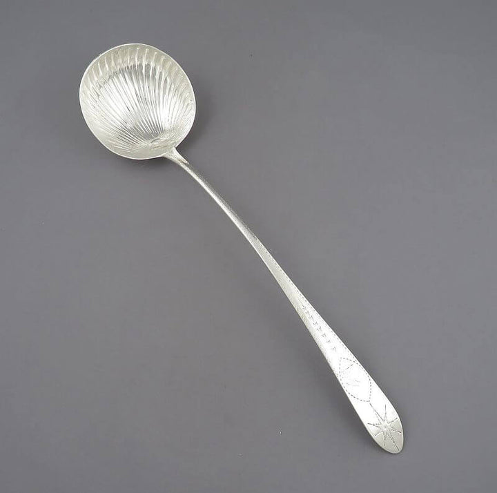 Irish Silver Soup Ladle - JH Tee Antiques