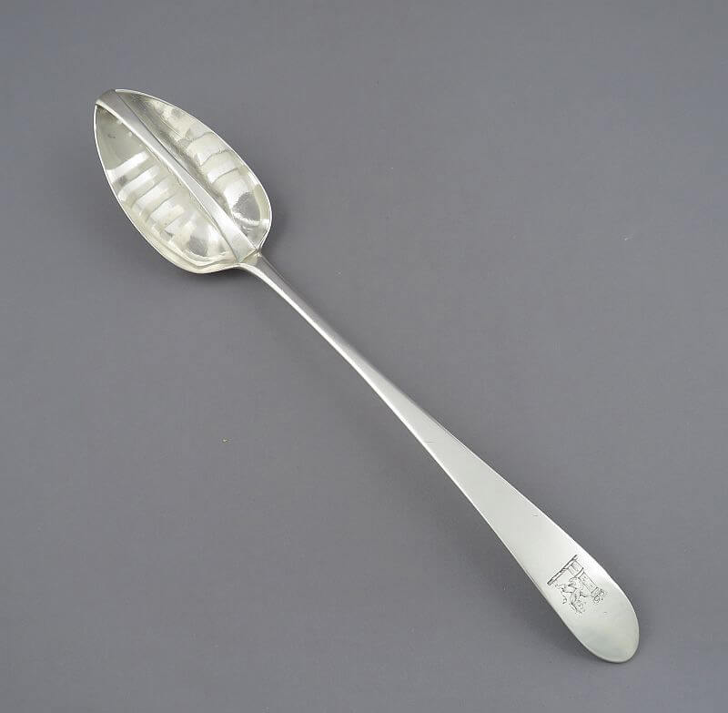 George III Irish Silver Straining Spoon - JH Tee Antiques