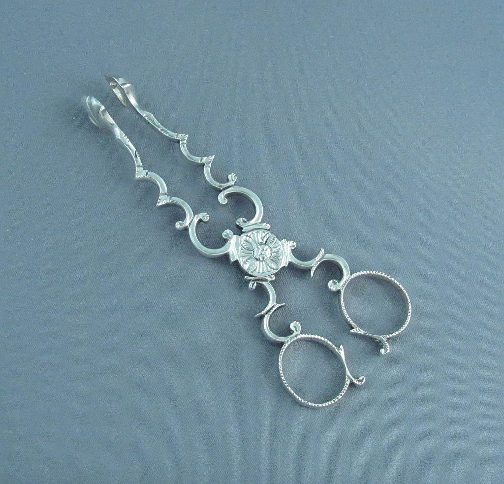 18th Century Irish Silver Sugar Nips - JH Tee Antiques