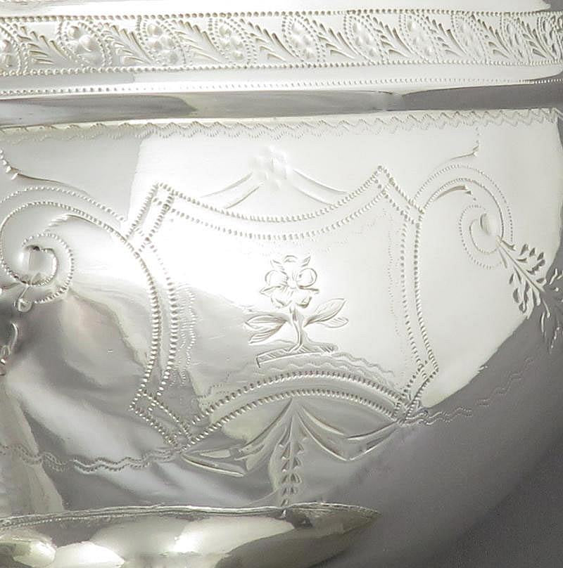 Irish Georgian Silver Sugar Basket - JH Tee Antiques