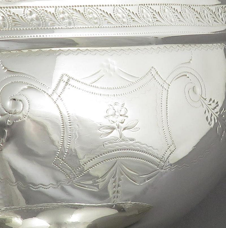 Irish Georgian Silver Sugar Basket - JH Tee Antiques