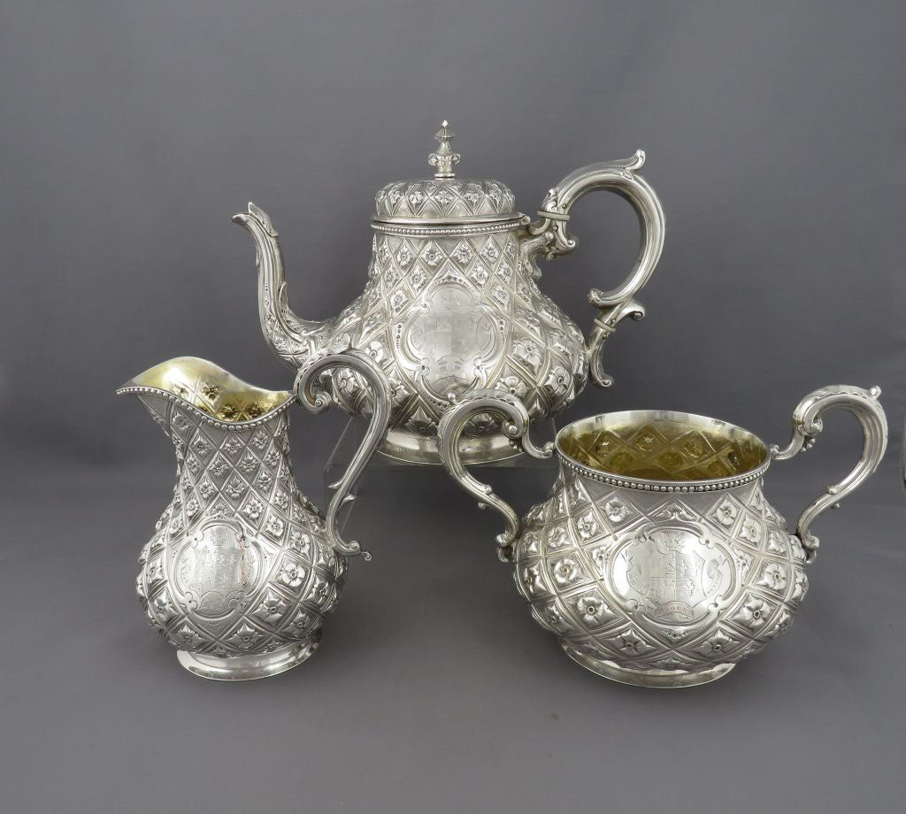 Irish Victorian Silver Tea Set - JH Tee Antiques