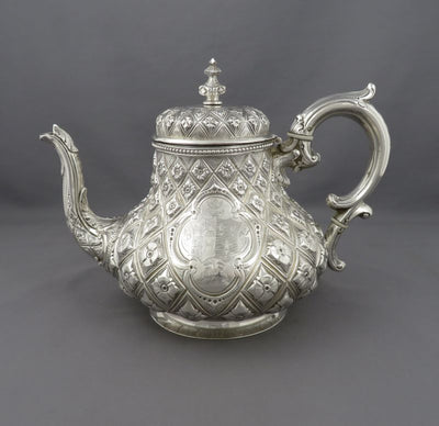 Irish Victorian Silver Tea Set - JH Tee Antiques