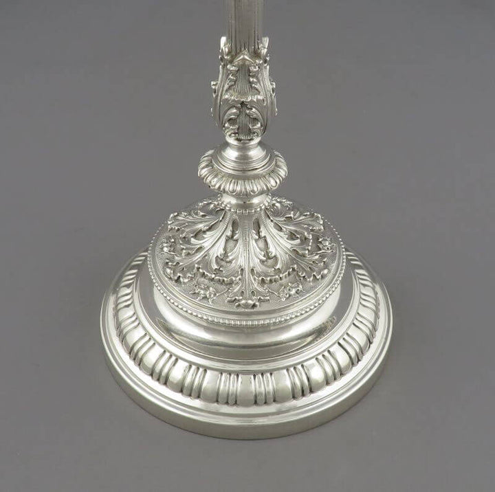 Pair of Italian Silver 5 Light Candelabra - JH Tee Antiques