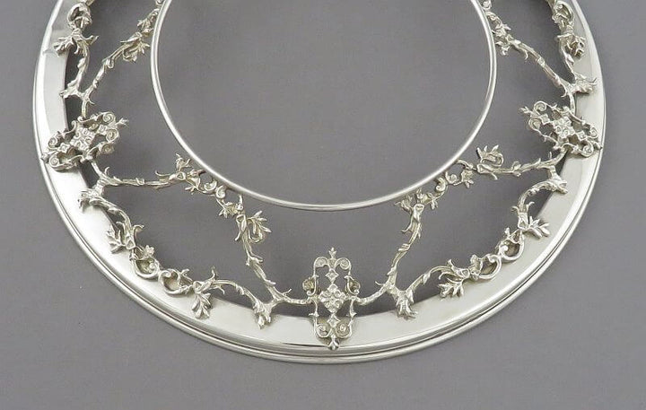 Italian Sterling Silver and Crystal Caviar Dish - JH Tee Antiques