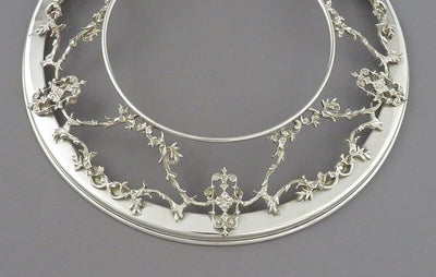 Italian Sterling Silver and Crystal Caviar Dish - JH Tee Antiques