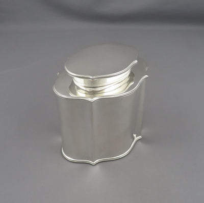 Italian Sterling Silver Tea Caddy - JH Tee Antiques