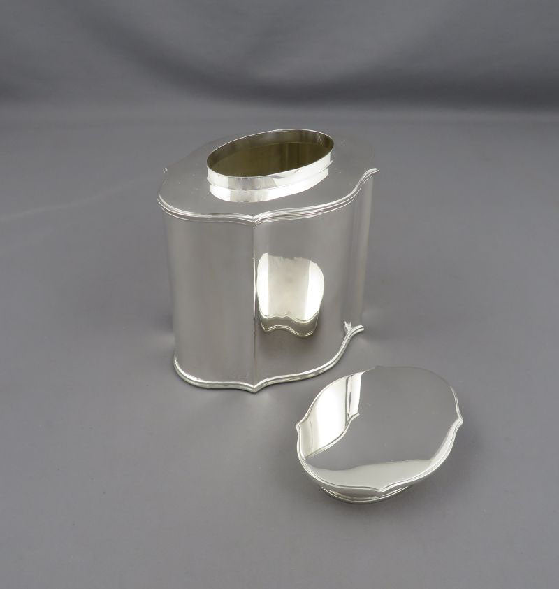 Italian Sterling Silver Tea Caddy - JH Tee Antiques